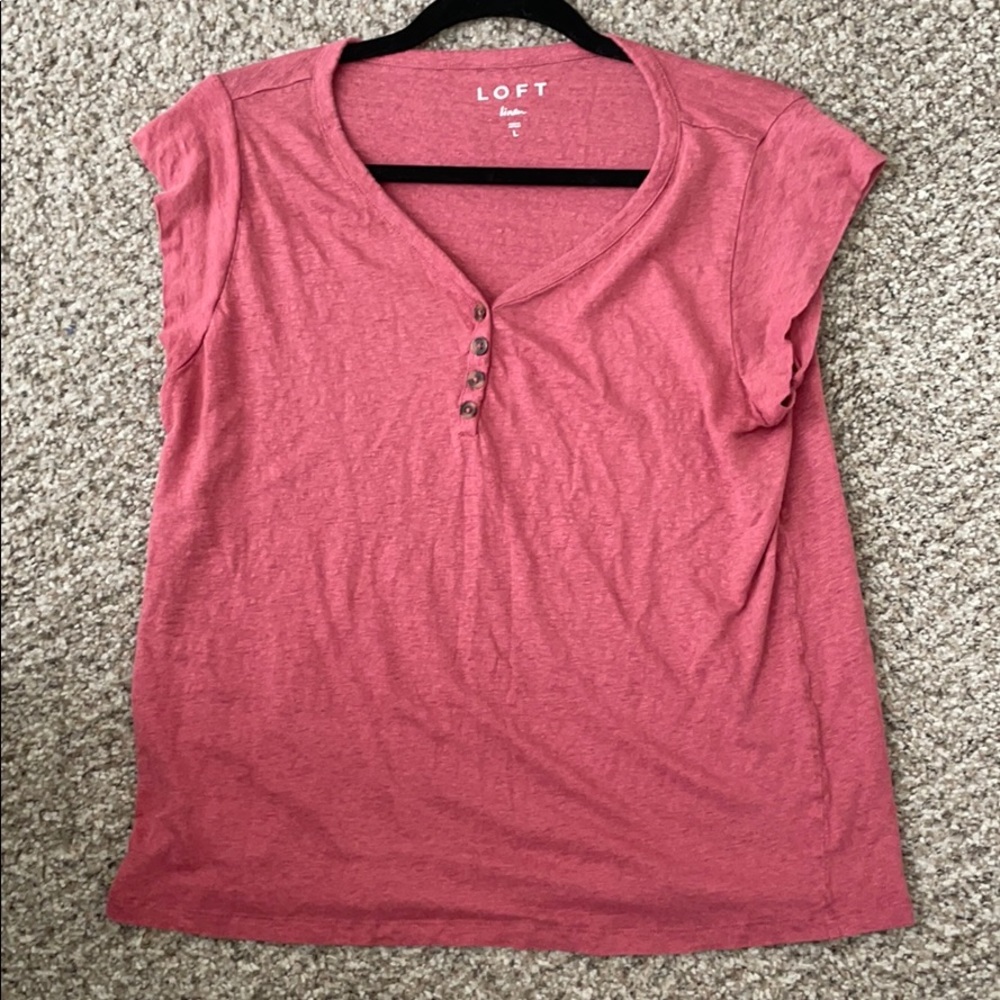 Red linen shirt